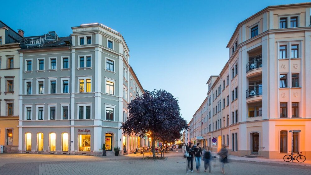 Sanierte Altbauten am Brühl