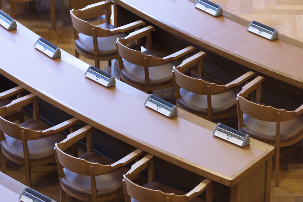 Sitzreihen im Stadtverordnetensaal des Chemnitzer Rathauses