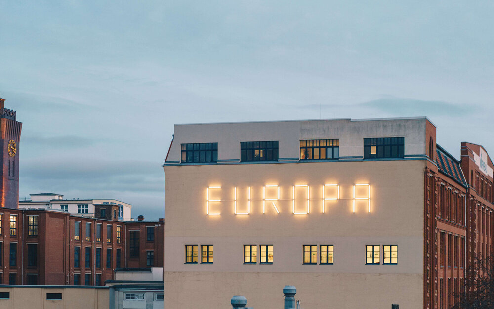 Europa Schriftzug am Wirkbau