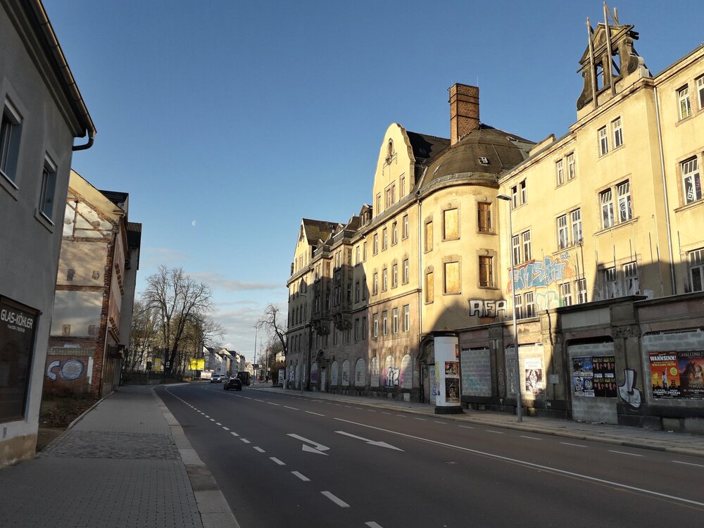 Blick auf die Zwickauer Straße