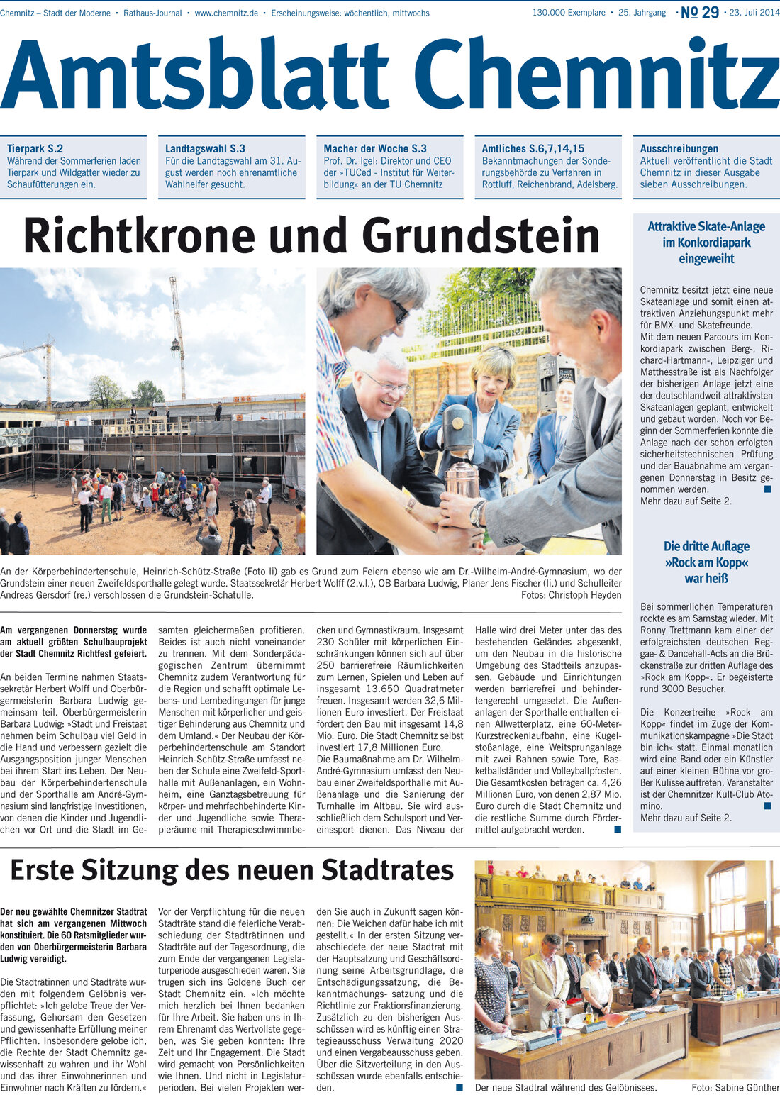 Titel Chemnitzer Amtsblatt