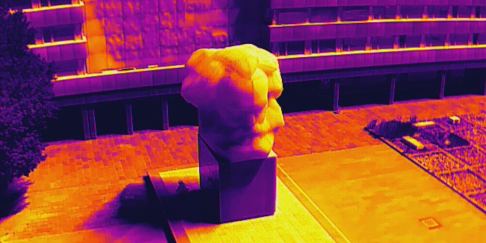 Thermalansicht des Karl-Marx-Monuments
