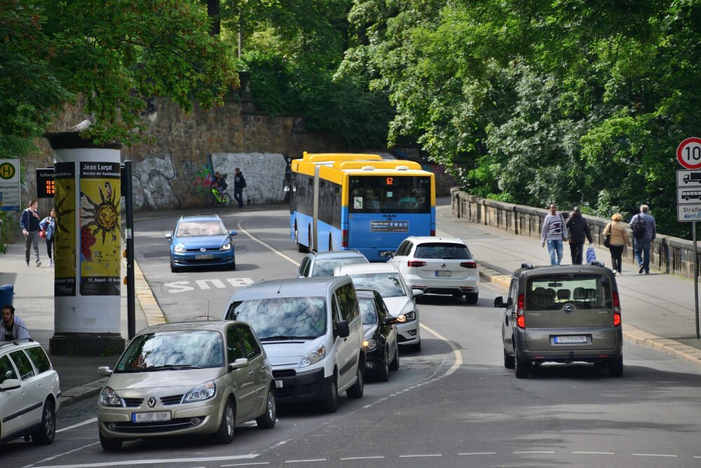Die Kaßbergauffahrt wird derzeit umfassend saniert