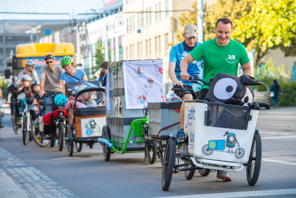 Lastenfahrrad-Parade zum Mobilitätstag
