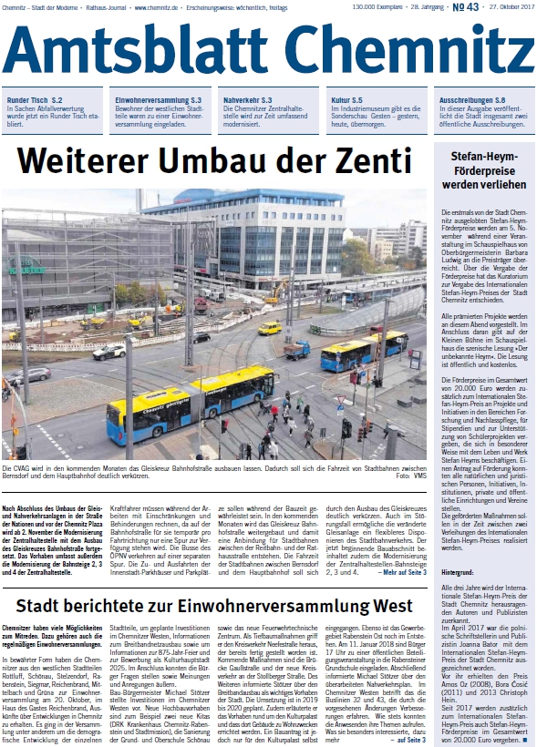 Titel Chemnitzer Amtsblatt