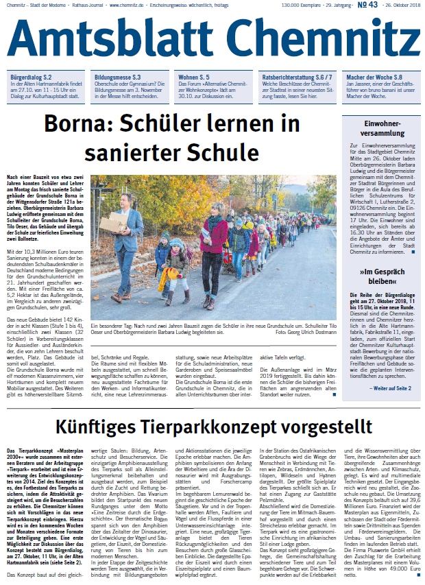 Titel Chemnitzer Amtsblatt