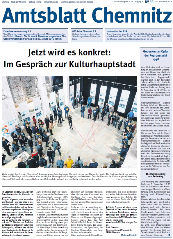 Titel Chemnitzer Amtsblatt