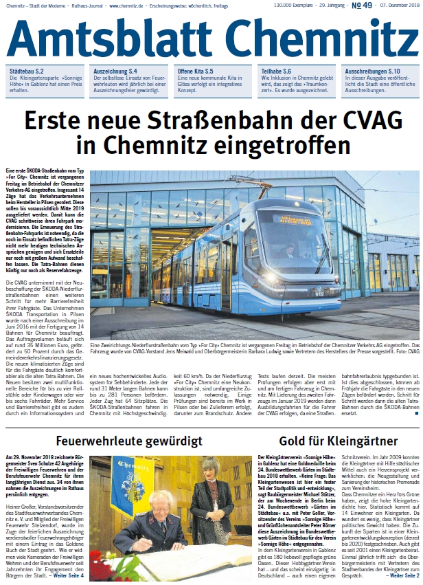 Titel Chemnitzer Amtsblatt