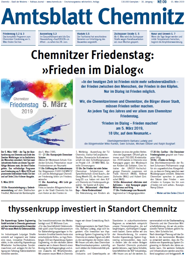 Titelbild Chemnitzer Amtsblatt