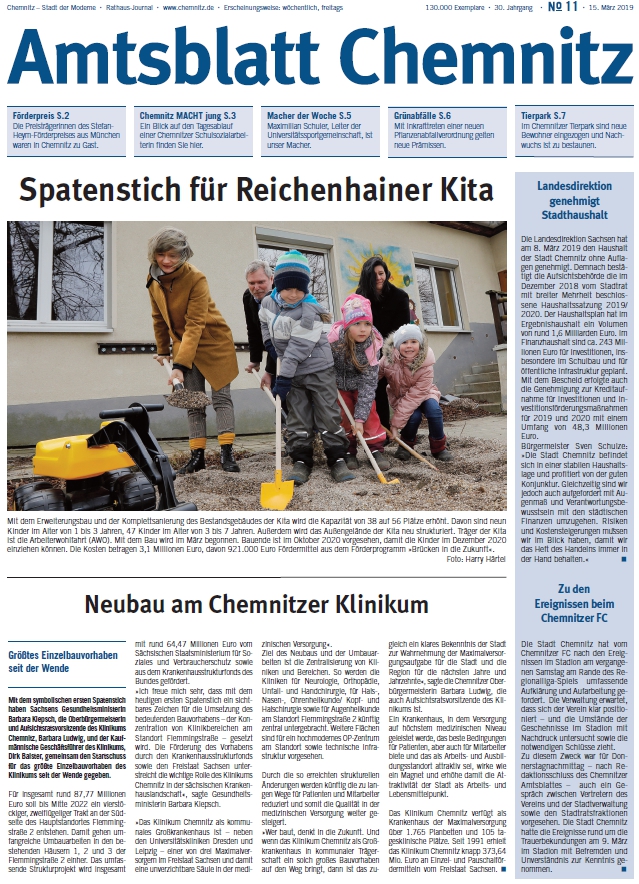 Titelbild Chemnitzer Amtsblatt