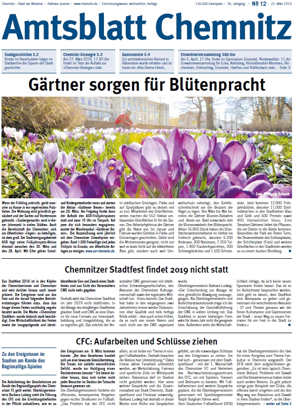 Titelbild Chemnitzer Amtsblatt