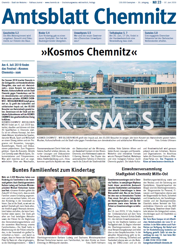 Titelbild Chemnitzer Amtsblatt