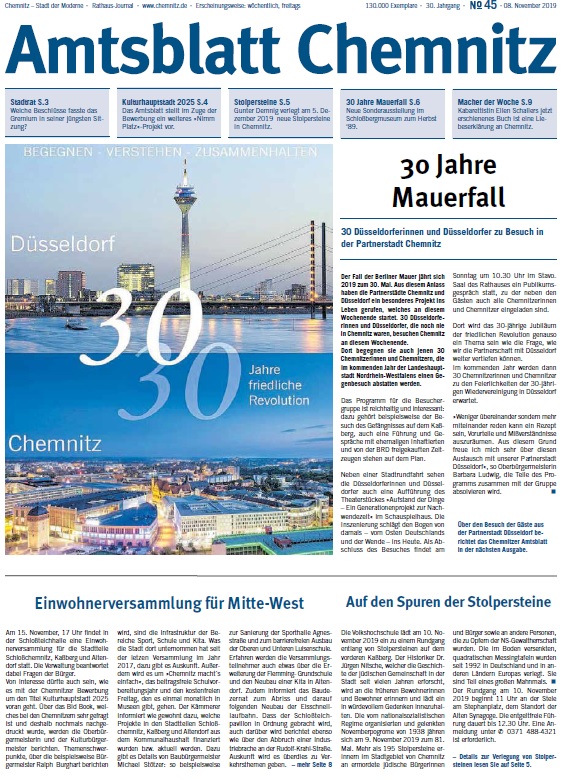 Titelbild Chemnitzer Amtsblatt