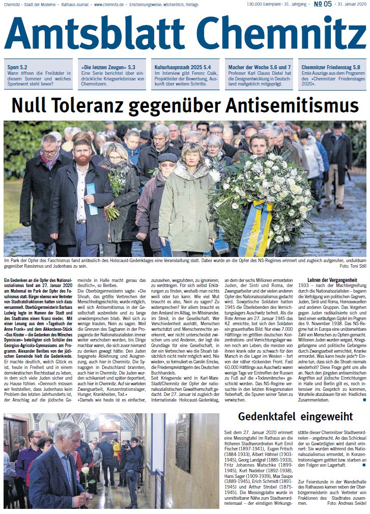 Titel Chemnitzer Amtsblatt