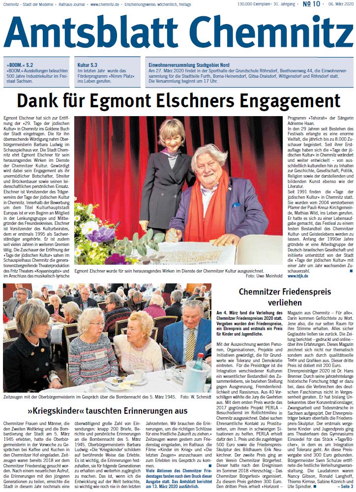 Titelbild Chemnitzer Amtsblatt