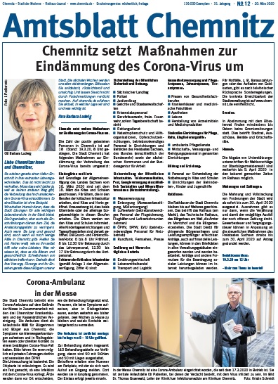 Titelbild Chemnitzer Amtsblatt