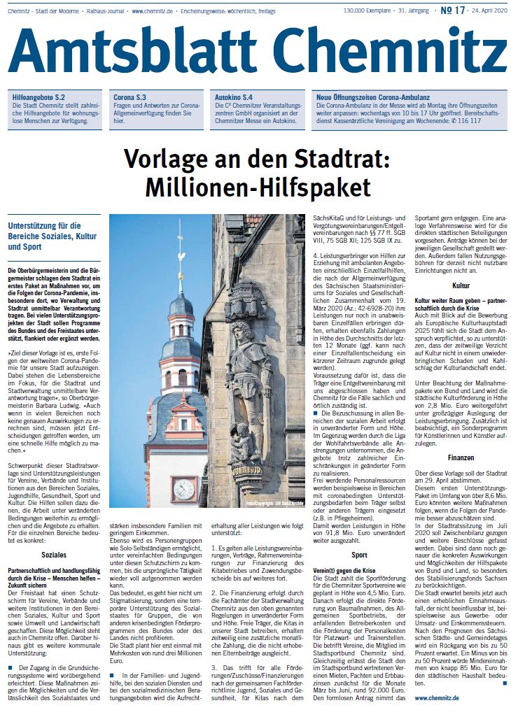 Titel Chemnitzer Amtsblatt
