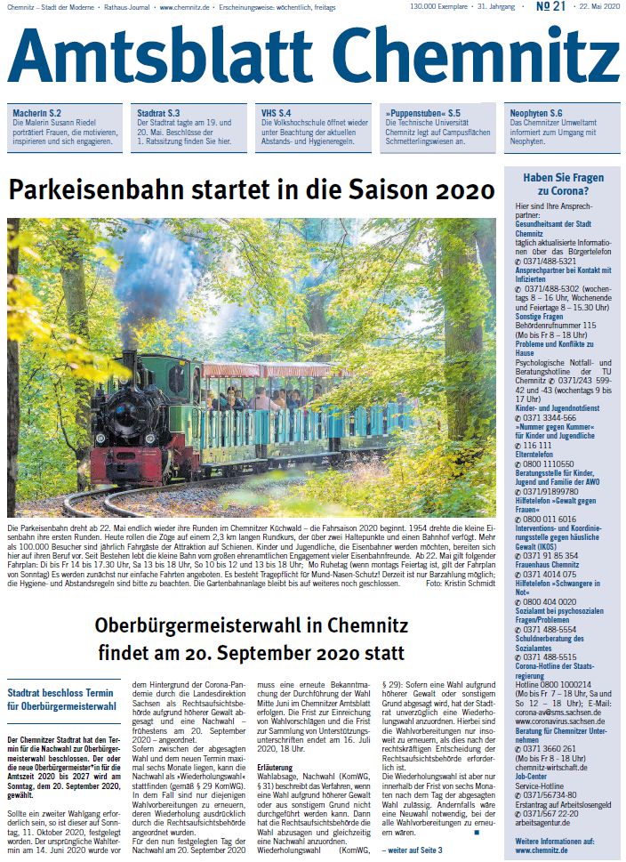 Titel Chemnitzer Amtsblatt