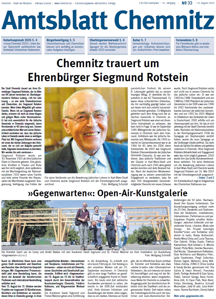Titel Chemnitzer Amtsblatt