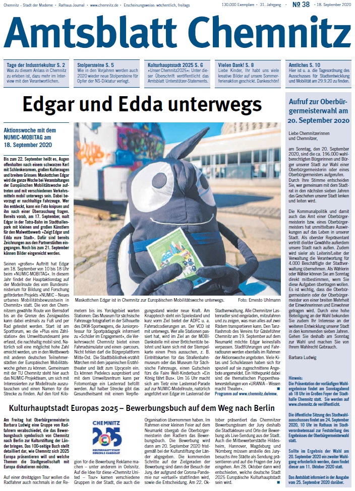 Titel Chemnitzer Amtsblatt