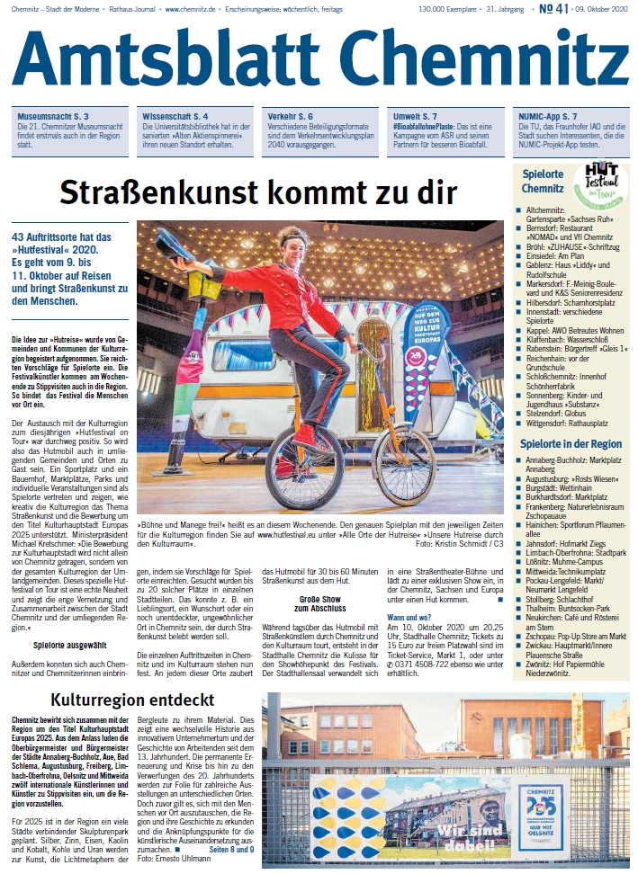 Titelbild Chemnitzer Amtsblatt