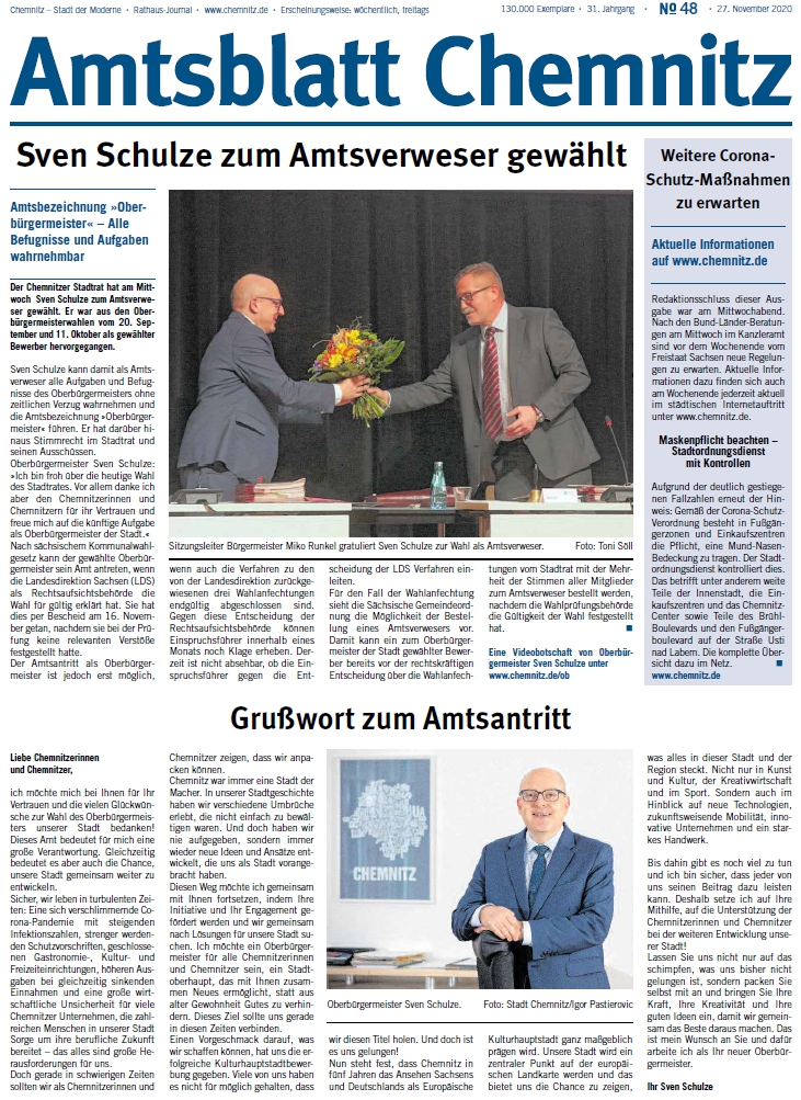 Titel Chemnitzer Amtsblatt