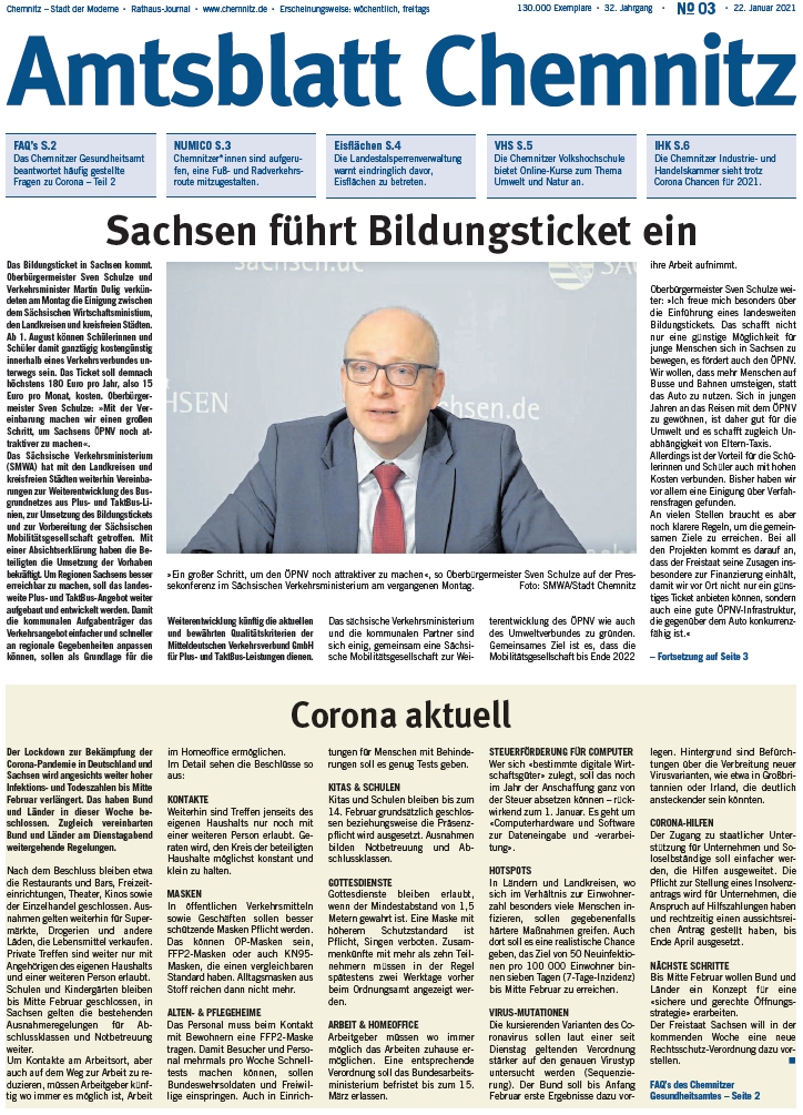 Titel Chemnitzer Amtsblatt