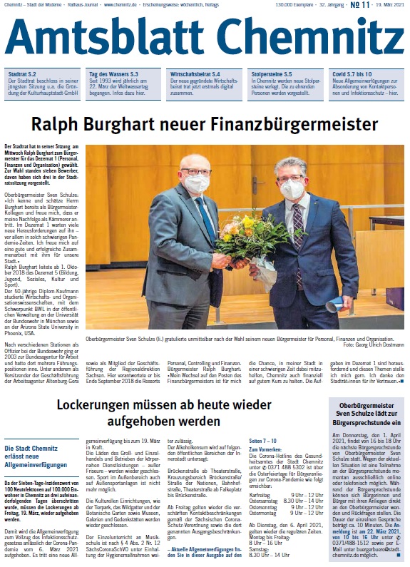 Titelbild Chemnitzer Amtsblatt