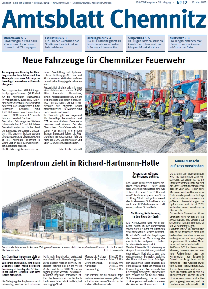 Titel Chemnitzer Amtsblatt