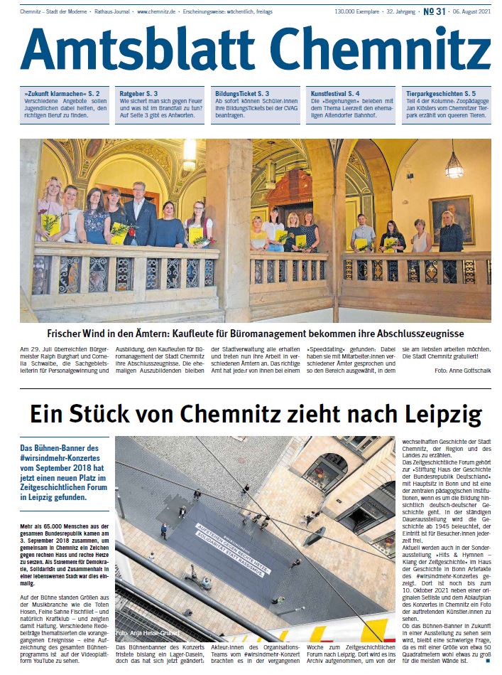 Chemnitzer Amtsblatt vom 6. August 2021