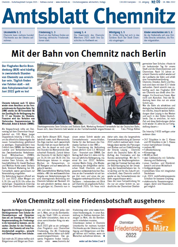 Titel Chemnitzer Amtsblatt