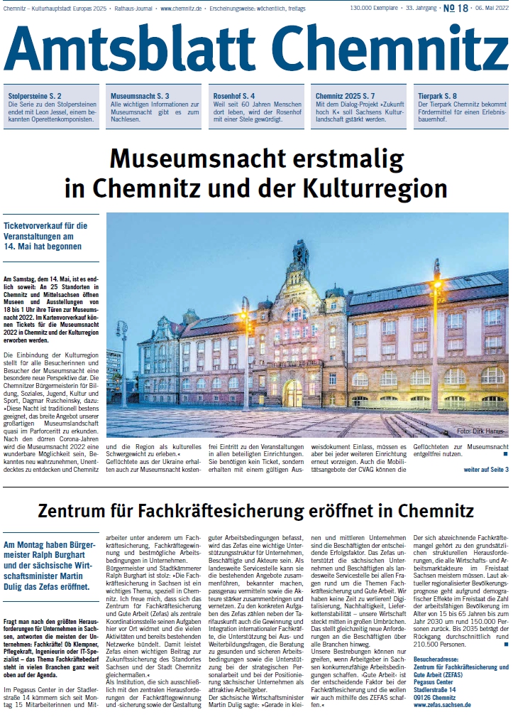 Titel Chemnitzer Amtsblatt