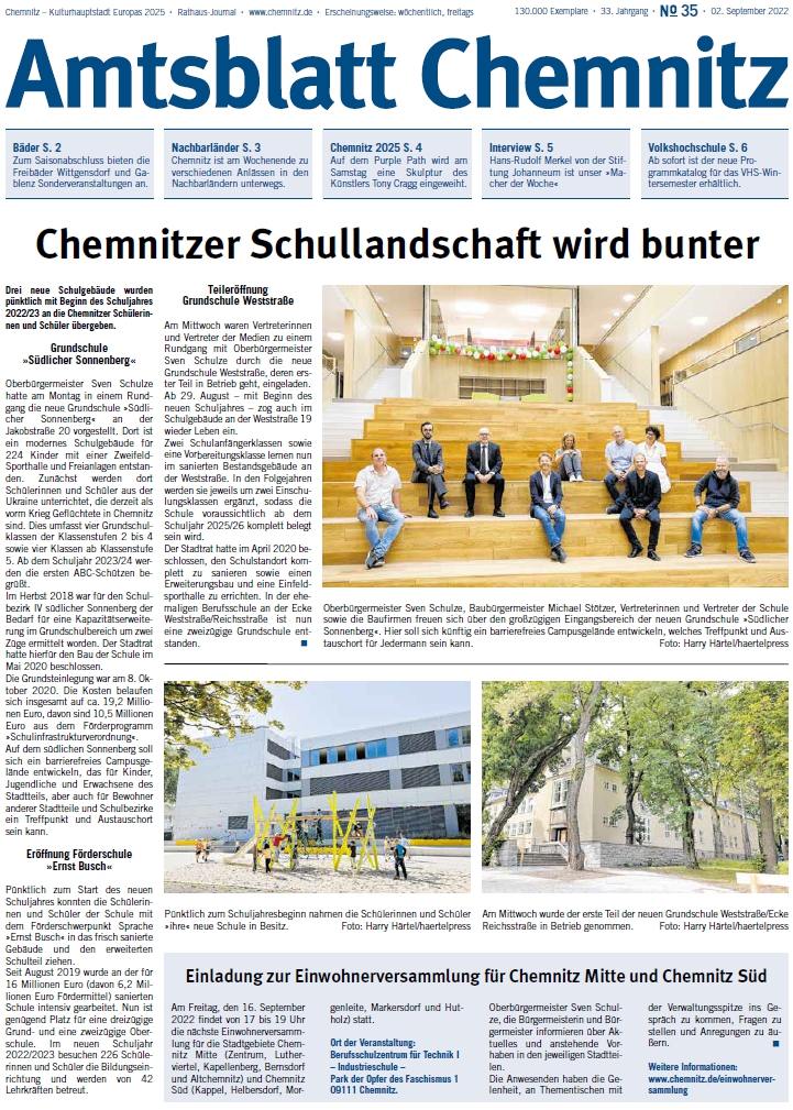 Titelbild Chemnitzer Amtsblatt