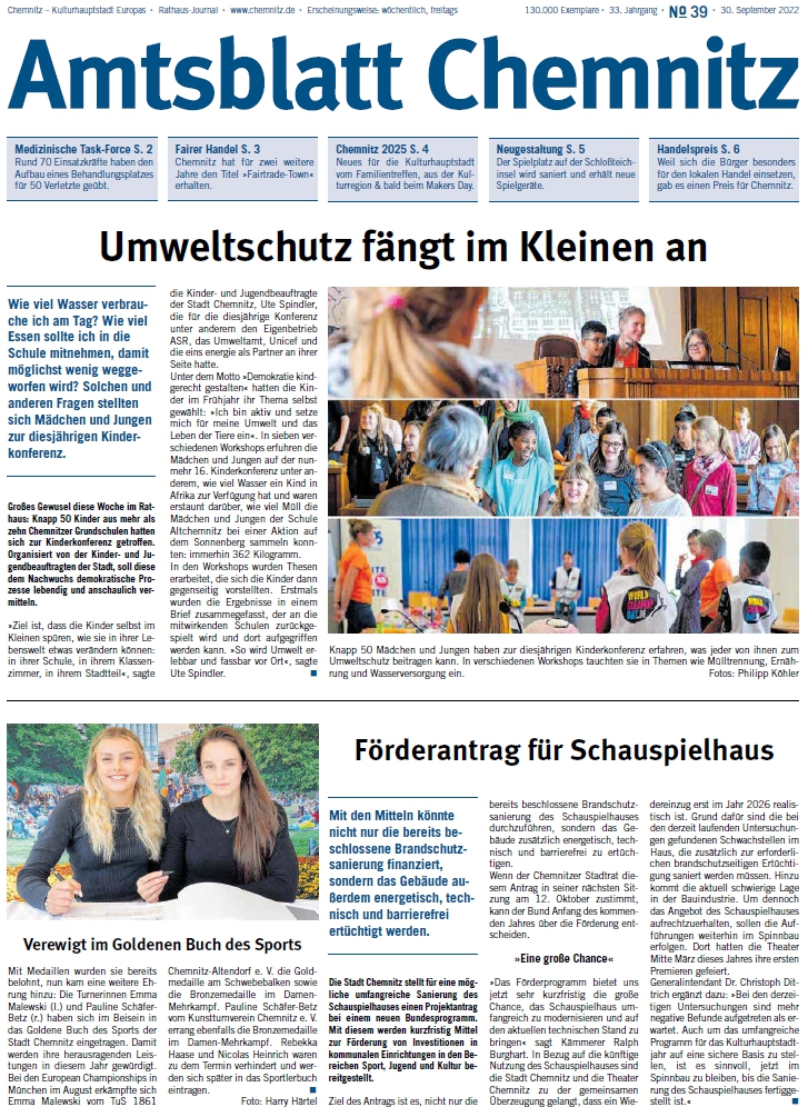 Titel Chemnitzer Amtsblatt