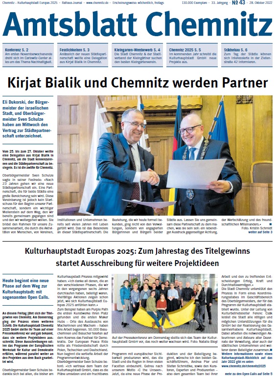 Titelseite des Amtsblattes 28.10.2022