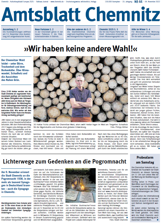 Titelseite des Amtsblattes 04.11.2022