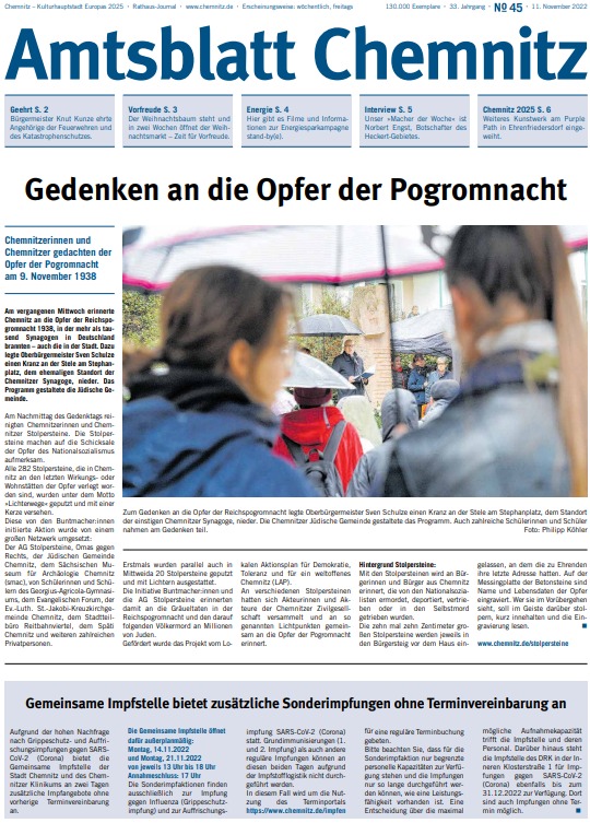 Titelseite des Amtsblattes 11.11.2022
