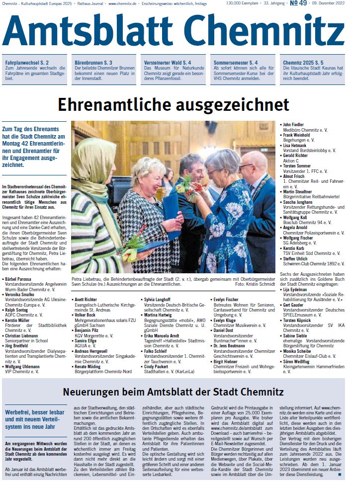 Titel Chemnitzer Amtsblatt