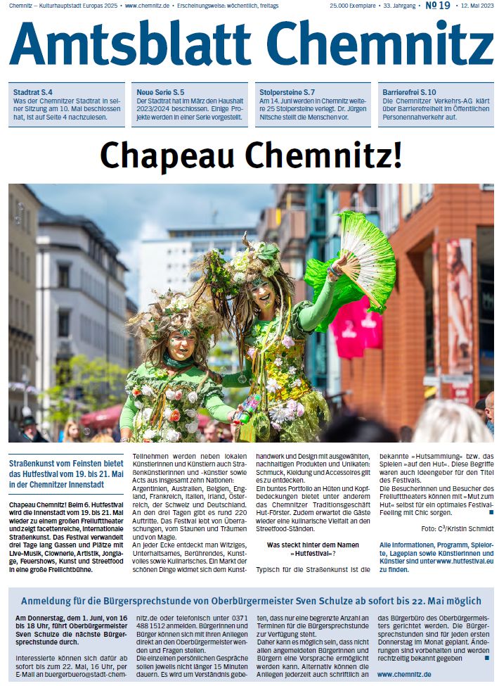 Titel Chemnitzer Amtsblatt No 19/2023