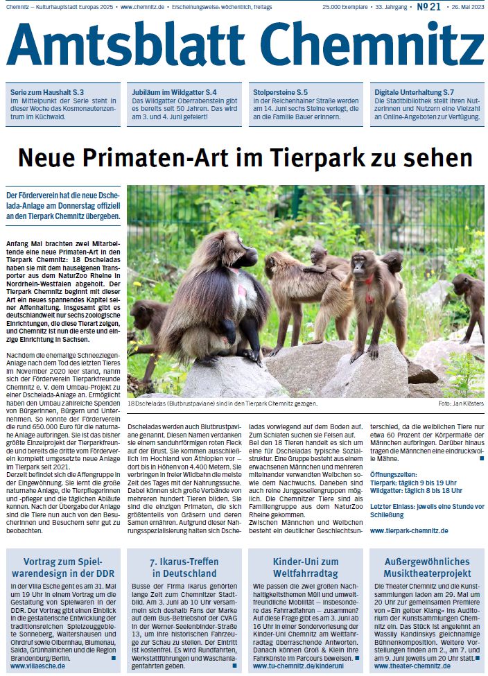 Titel Chemnitzer Amtsblatt 21/2023