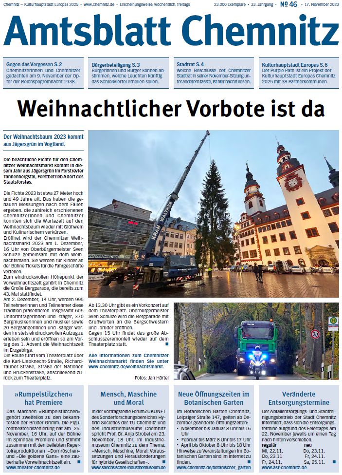 Titelbild Chemnitzer Amtsblatt 46/2023