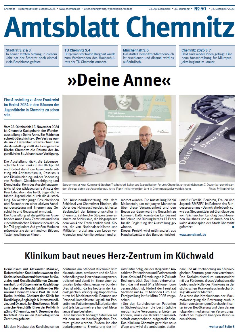 Titelbild Chemnitzer Amtsblatt 50/2023