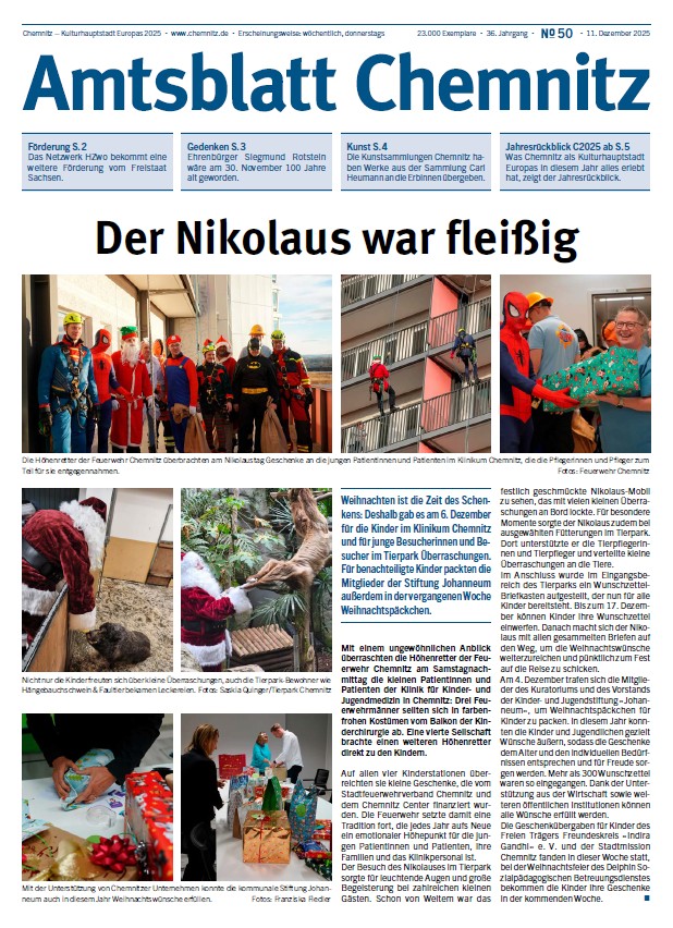 Titelseite der 50. Ausgabe des Chemnitzer Amtsblattes