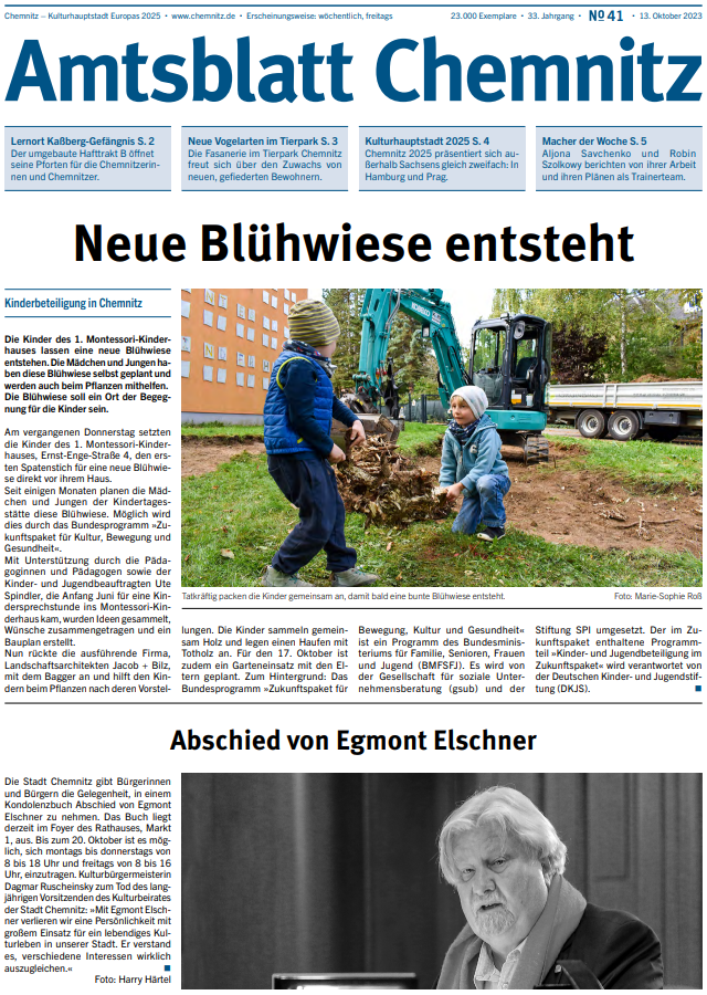 Titelbild Chemnitzer Amtsblatt 41/2023