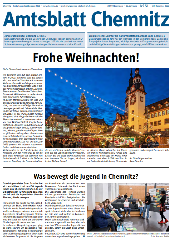 Titelbild Chemnitzer Amtsblatt 51/2023