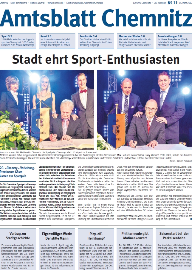 Titelfoto Chemnitzer Amtsblatt