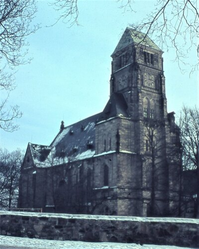 Schloßkirche mit neuem Turmabschluss, um 1970