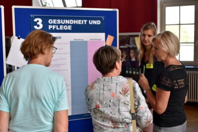 Öffentliche Werkstatt zum Teilhabeplan der Stadt Chemnitz am 20.6.2019: an Thementafeln konnte jeder markieren, was für ihn besonders wichtig ist