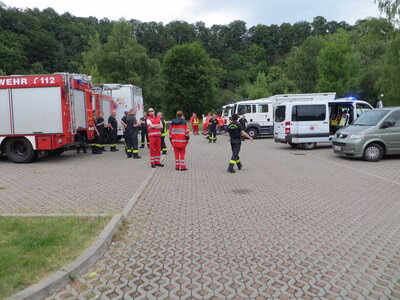 Sammelplatz einer Zivilschutz-Einsatzstelle