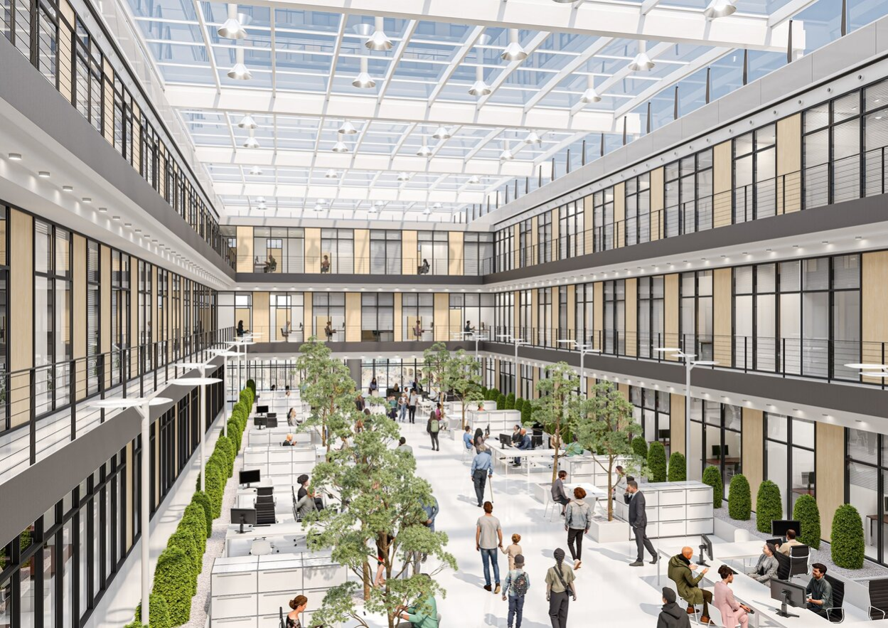 Visualisierung der Büronutzung im Gebäude Galeria